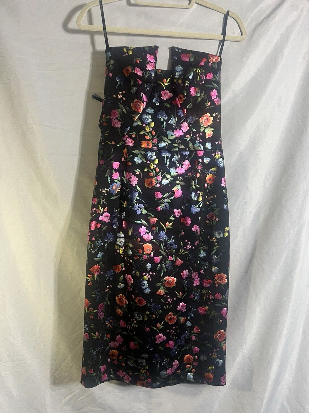 Black Halo Metallic Floral Dress 10 Shimmer Regencycore Glam Wedding Luxe NWT